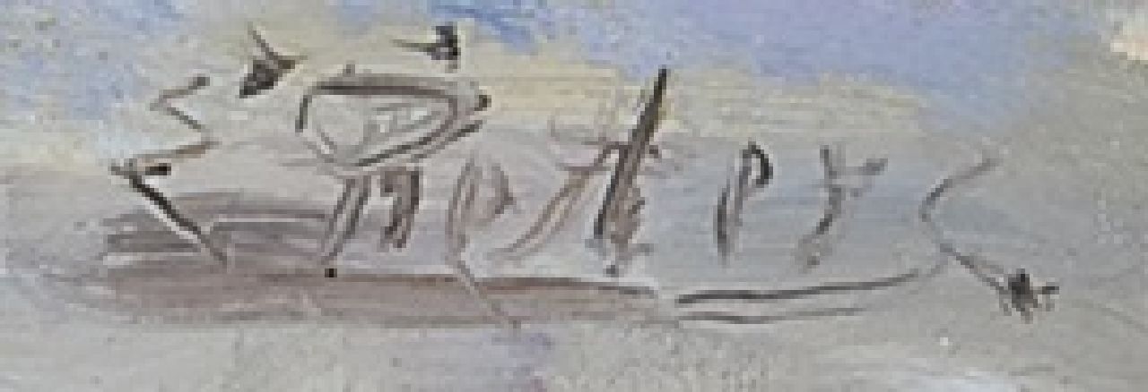 Evert Pieters signaturen Schelpenvissers, Katwijk