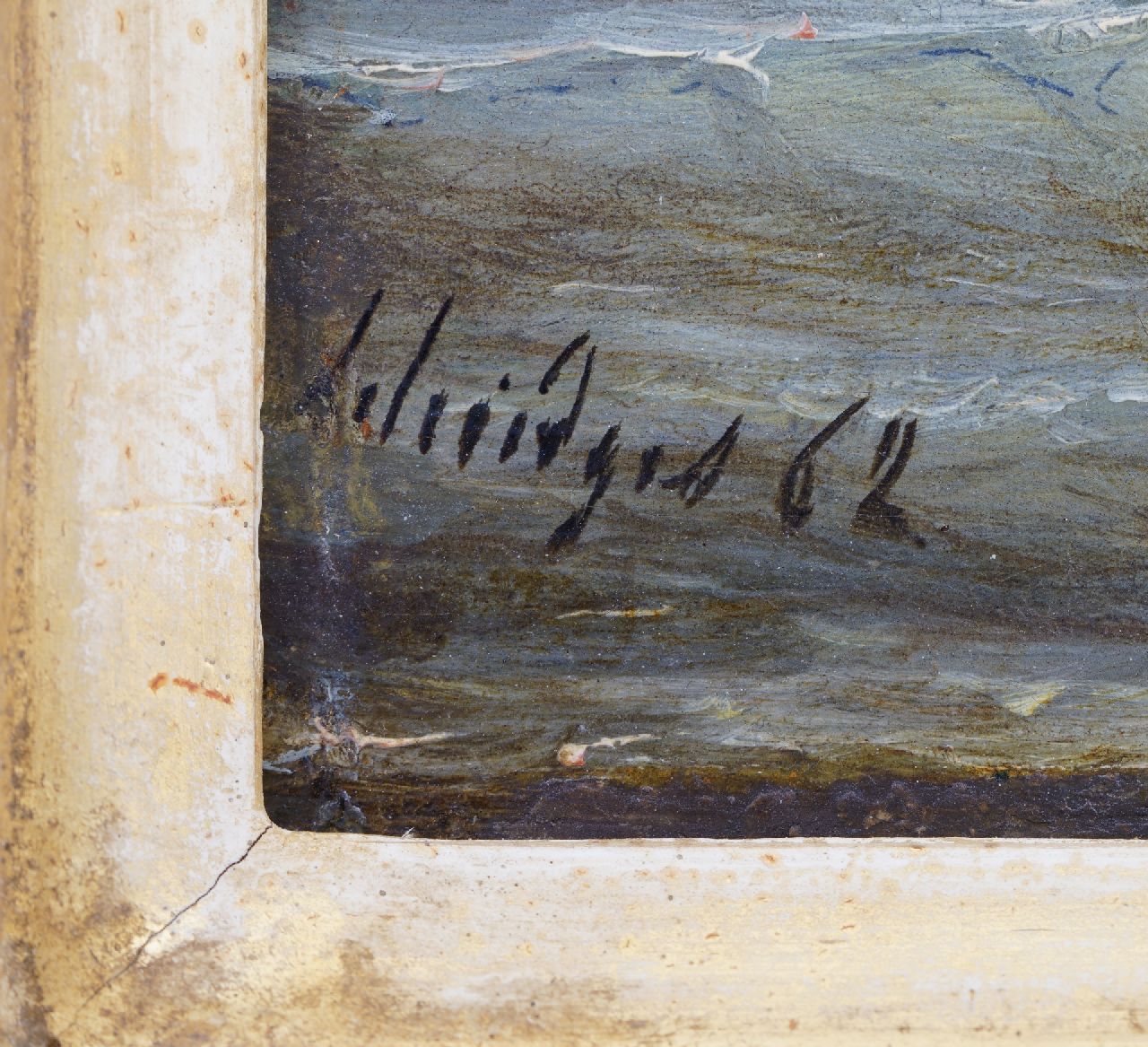 Petrus Paulus Schiedges signaturen Voor anker langs de kust