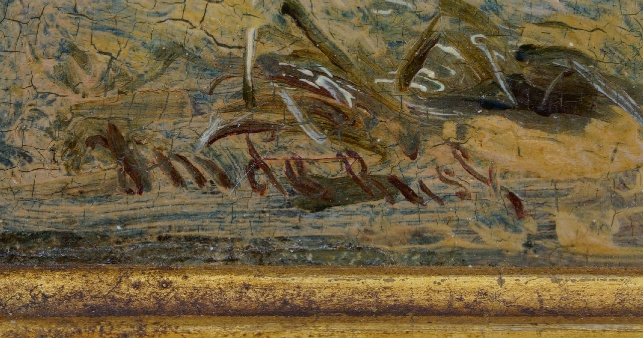 Johannes de Bus signaturen Vissersfamilie in de duinen