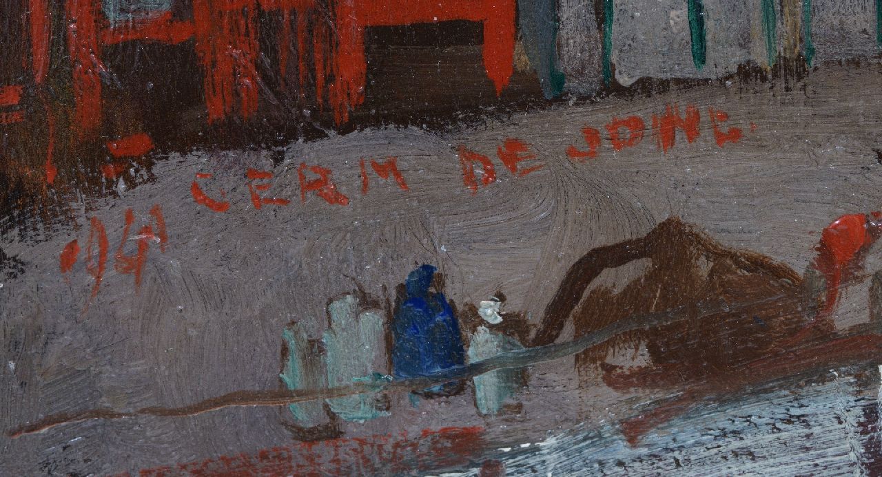Germ de Jong signaturen Gezicht op het Singel met de Koepelkerk, Amsterdam