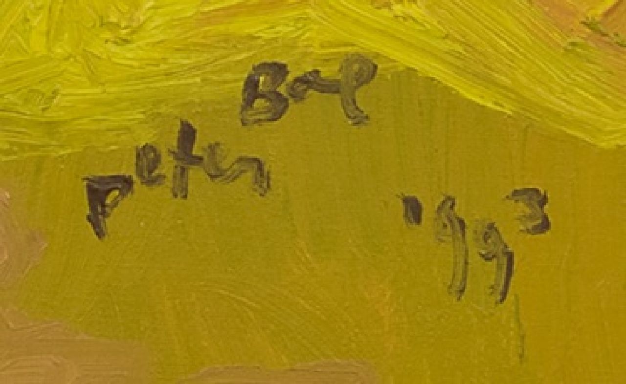 Peter Bol signaturen Korenveld met boerderijen