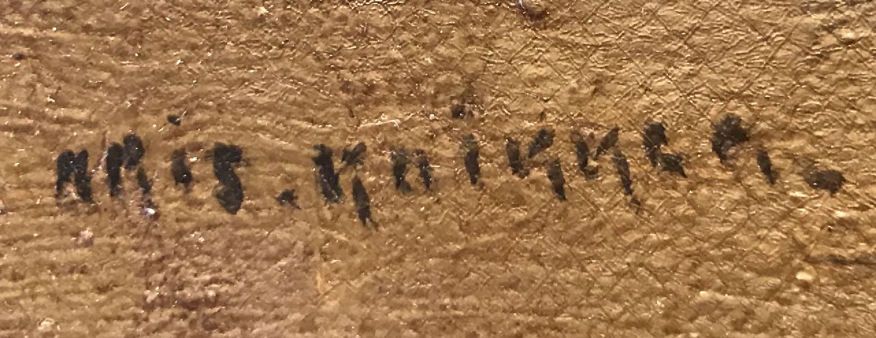 Aris Knikker signaturen Landschap met zandschepper