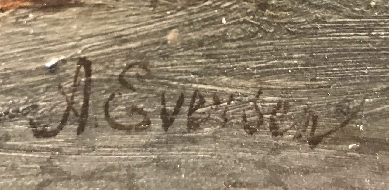 Adrianus Eversen signaturen Gezicht op de Andreaskerk in Hattem