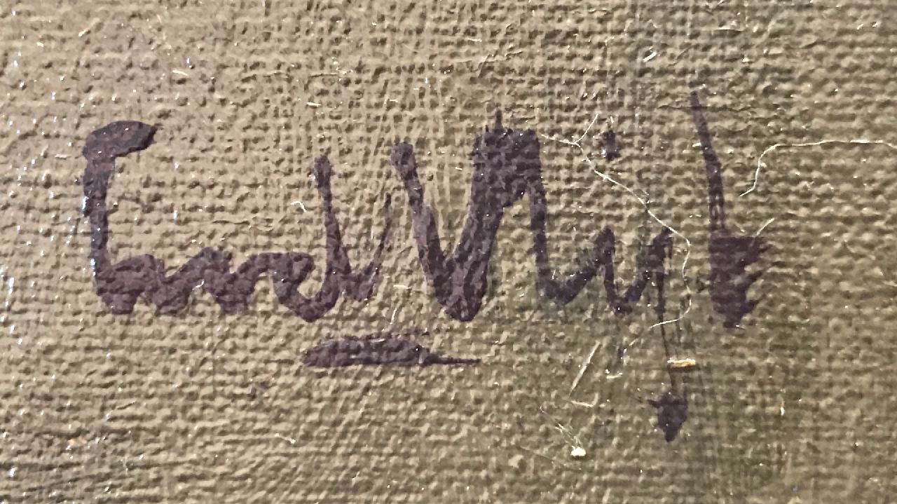 Leendert van der Vlist signaturen Gezicht op de Herengracht in Amsterdam met de koepel van Metz & Co