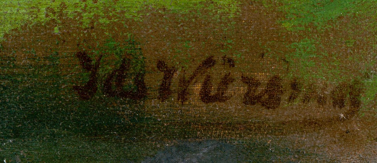 Ids Wiersma signaturen Fries plassenlandschap met laverende platbodems