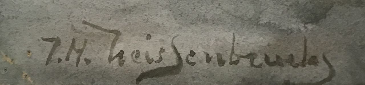 Jan Hendrik Weissenbruch signaturen De haven van Zaandam