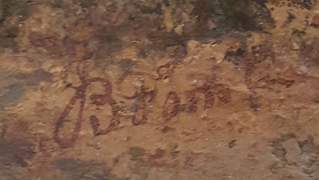 Jan Bedijs Tom signaturen Schaapskudde in weids heidelandschap