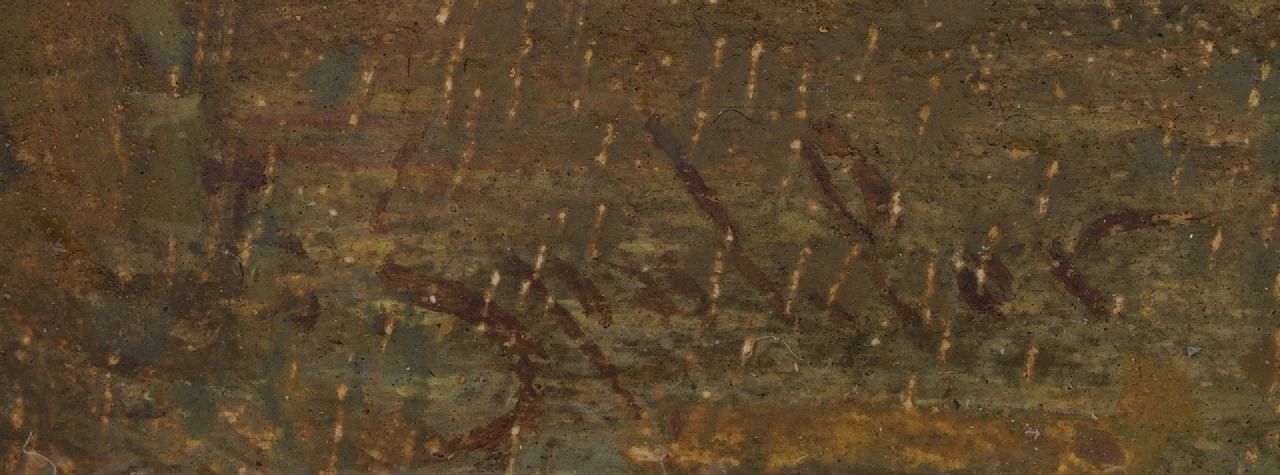 Johannes Franciscus Spohler signaturen Hollands stadsgezicht met ophaalbrug