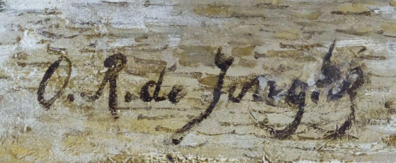 Oene Romkes de Jongh signaturen Gezicht op de Voetboogstraat met de Rasphuispoort, Amsterdam