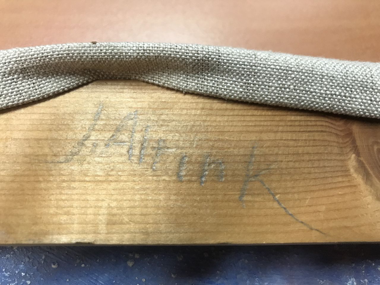 Jan Altink signaturen Boerderij in Essen, Groningen; verso: Landweg in Essen
