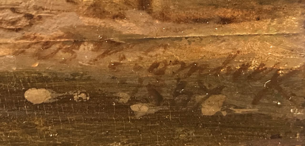 Johann Bernard Klombeck signaturen Zomers beeklandschap met waterval