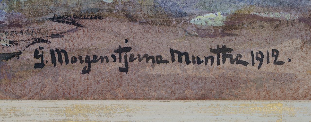 Morgenstjerne Munthe signaturen Bomschuit op het strand