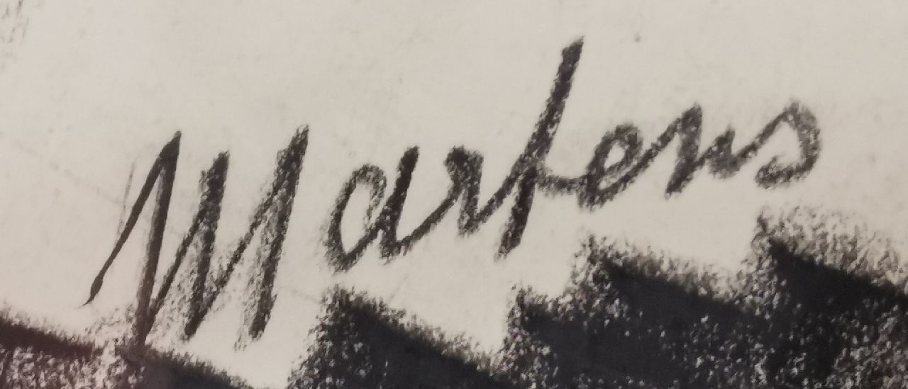 George Martens signaturen Naakt, op de rug gezien, in atelier