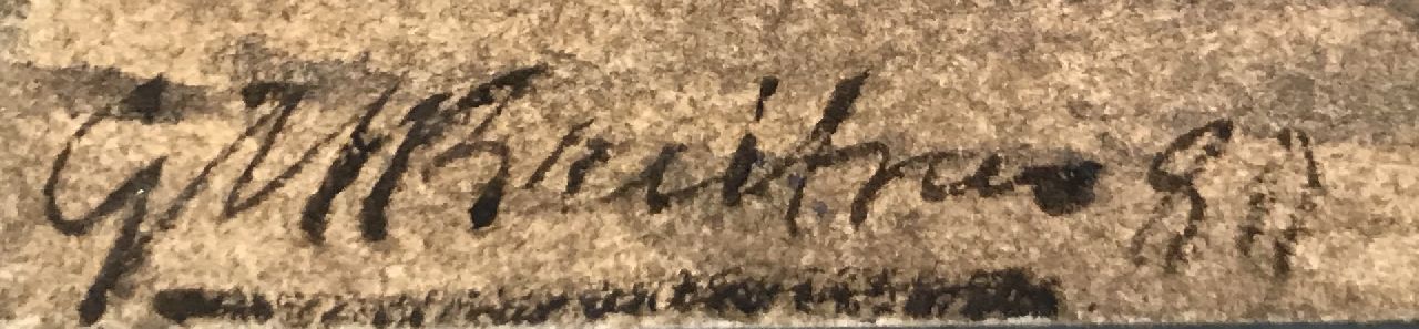 George Hendrik Breitner signaturen Rotterdams steegje met wasvrouw