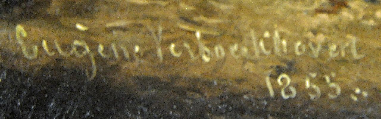 Eugène Verboeckhoven signaturen Schaap in een landschap