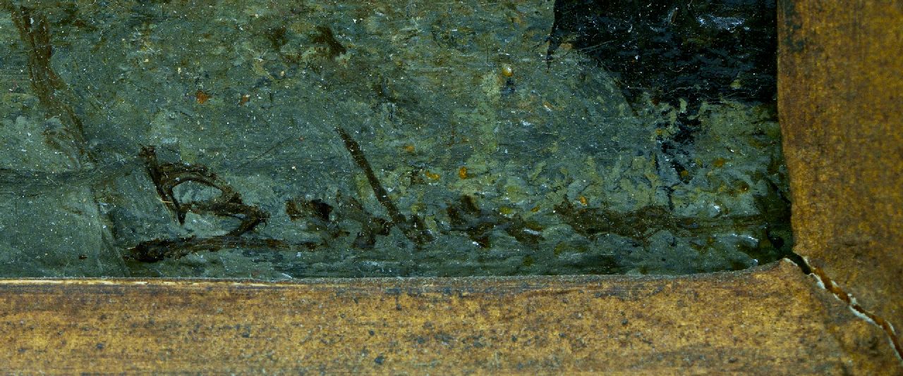 Johannes Bosboom signaturen Interieur van de Grote of Sint-Jacobskerk in Den Haag