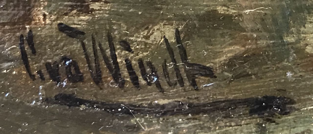 Chris van der Windt signaturen Landschap met poldermolen