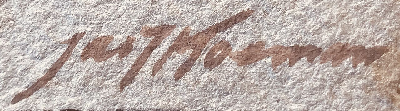 Jac. J. Koeman signaturen Figuren in de sneeuw, Amsterdam