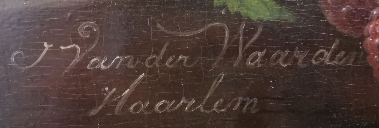 Jan van der Waarden signaturen Stilleven met vruchten en bloemen