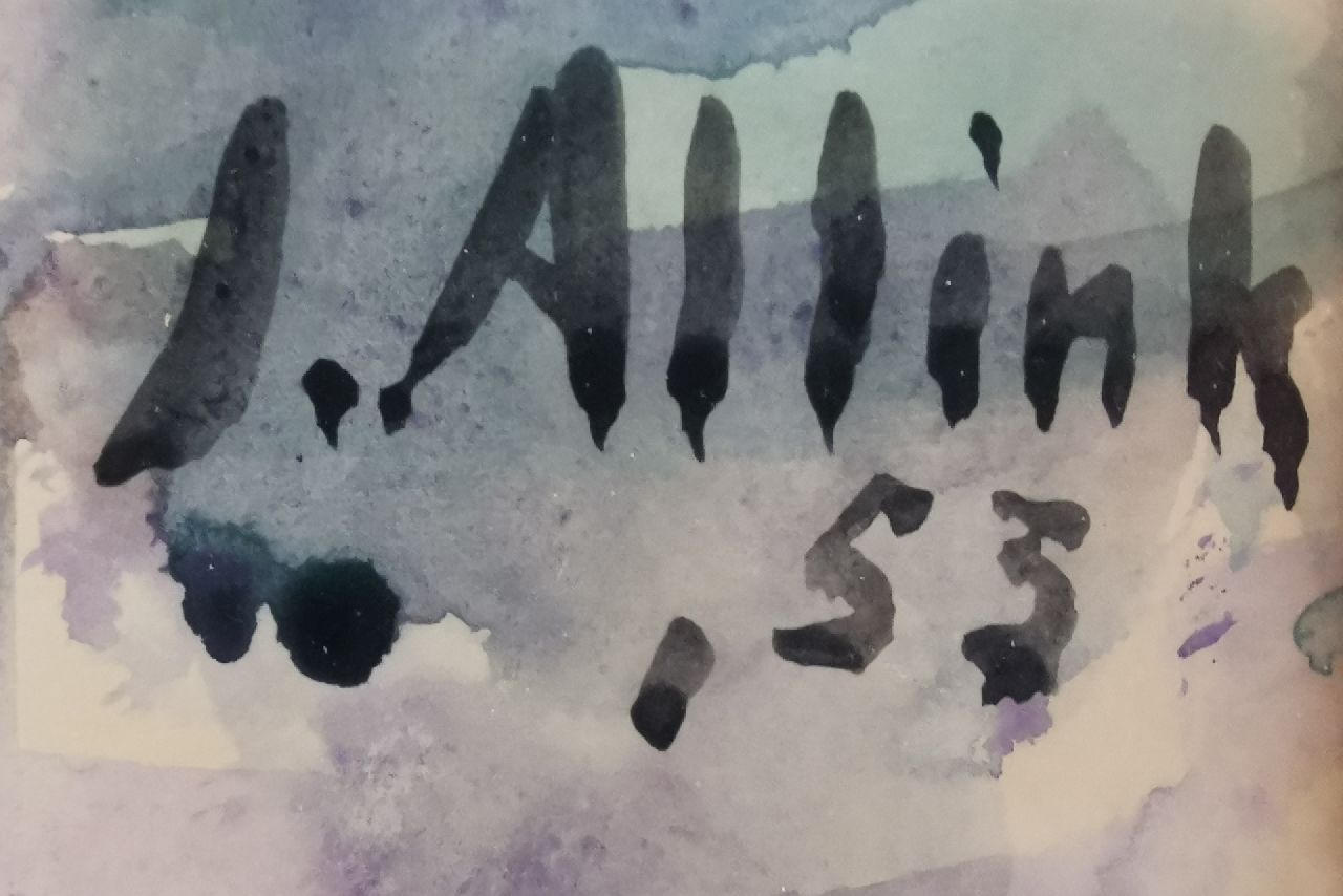 Jan Altink signaturen Bos met vijver