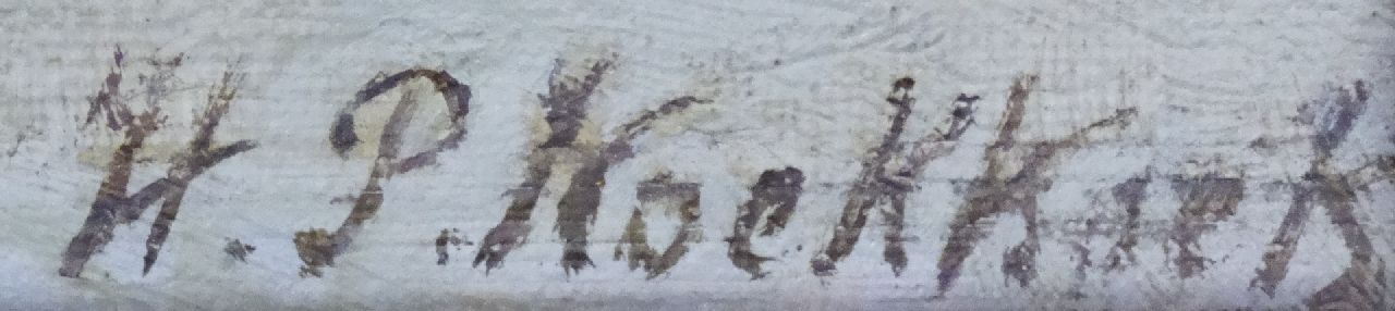 Hendrik Pieter Koekkoek signaturen Herten in sneeuwlandschap