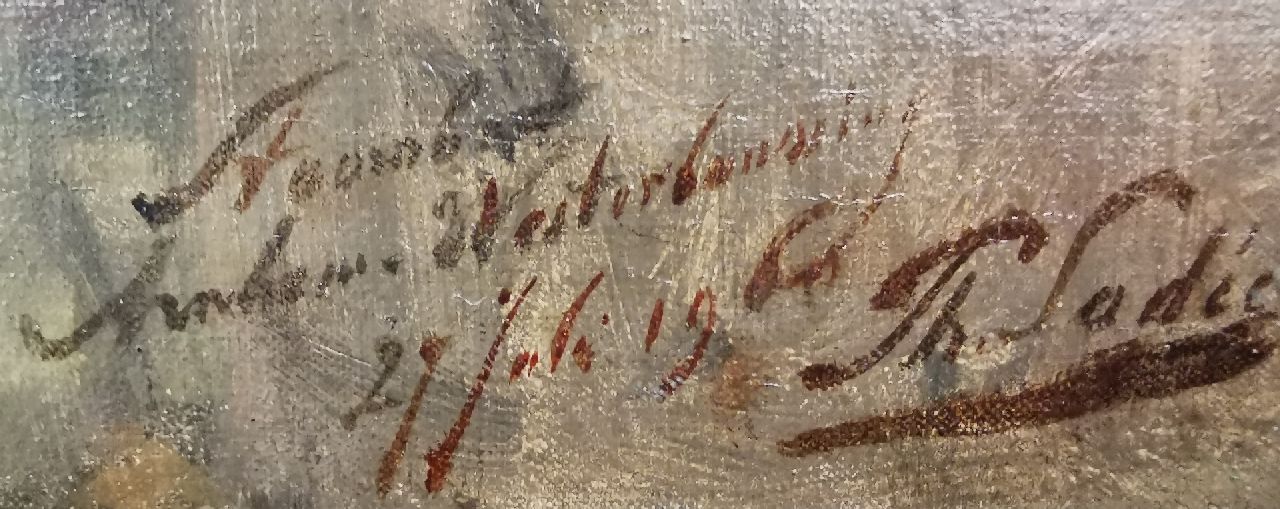 Philip Sadée signaturen Dagje uit op de stoomboot van Arnhem naar De Westerbouwing