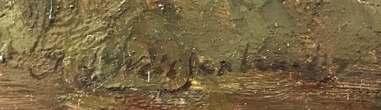 Jan Hendrik Weissenbruch signaturen Molens in een polderlandschap