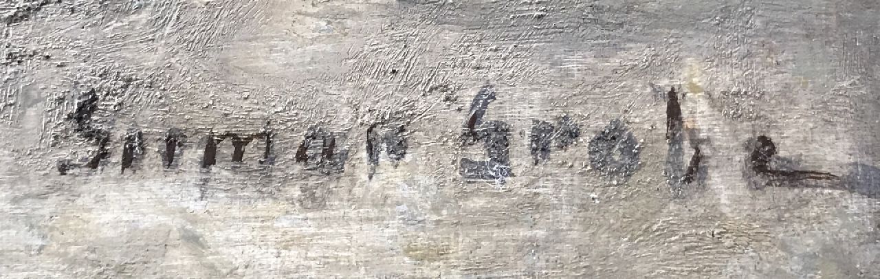 German Grobe signaturen Kleurrijke drukte op het strand