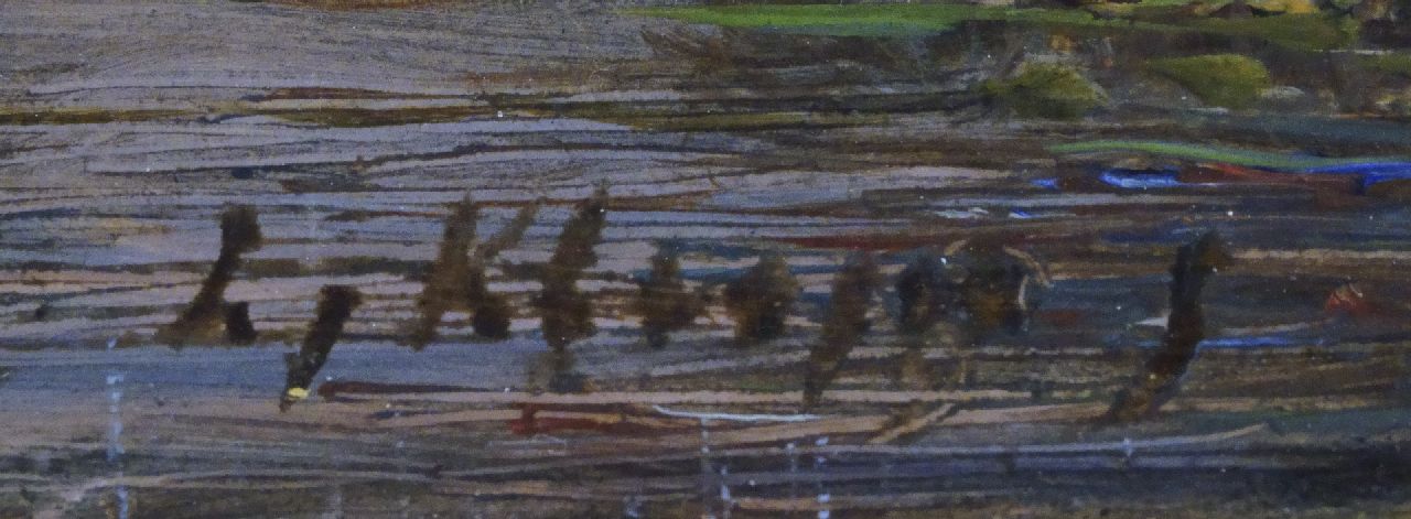 Lodewijk Johannes Kleijn signaturen Rivier met schepen bij ondergaande zon