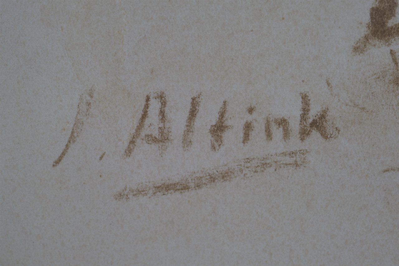 Jan Altink signaturen Zittend naakt op de rug gezien