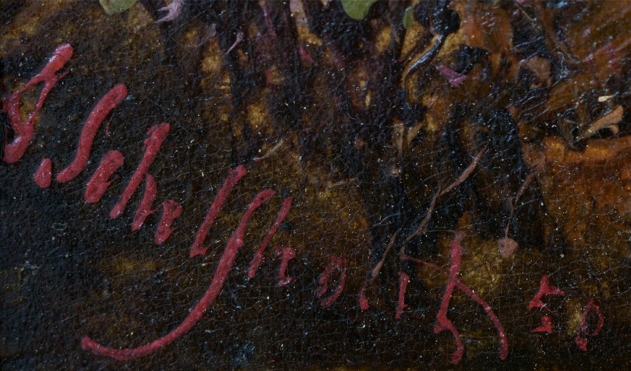Andreas Schelfhout signaturen Panoramisch heuvellandschap