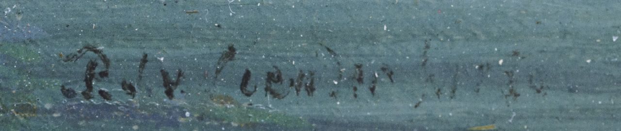 Pieter Jan van Liender signaturen Utrecht gezien vanaf de Leidsche Vaart met in de verte de Catharijnepoort