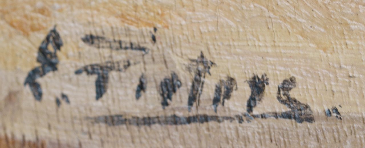 Evert Pieters signaturen Zonnige dag op het strand van Katwijk
