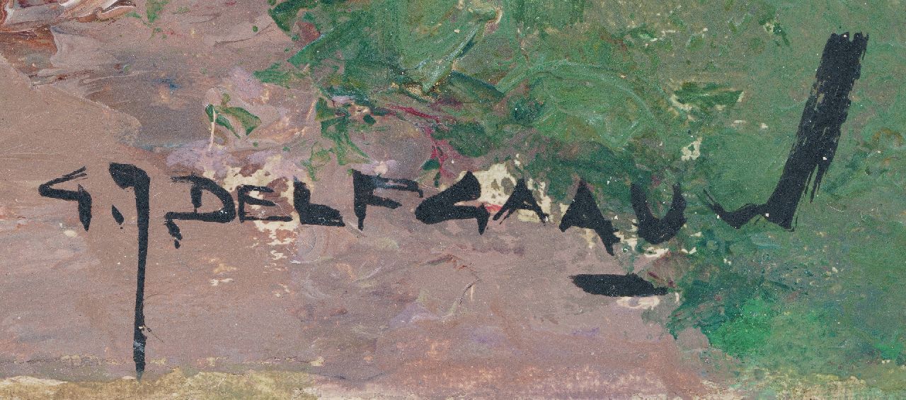 Gerard Delfgaauw signaturen Dorpsgezicht aan een rivier