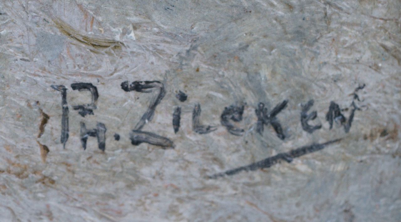 Philip Zilcken signaturen Molen in de sneeuw bij avondschemering