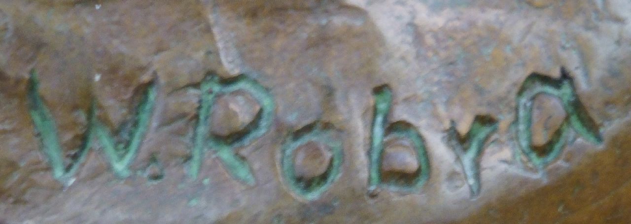 Wilhelm Carl Robra signaturen Moedervogel met jongen