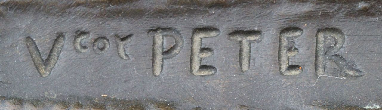 Victor Peter signaturen Liggende leeuwin met drie welpen