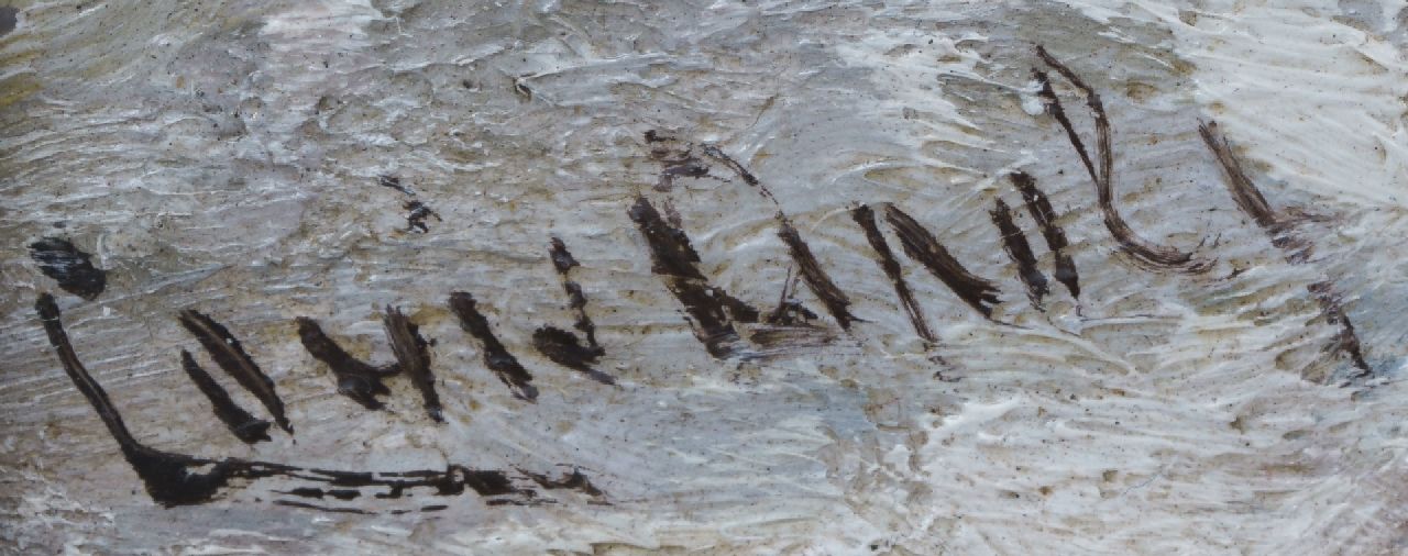 Louis Apol signaturen Vrachtvaart op de winterse Vecht