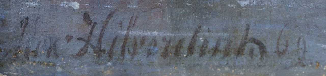 Eduard Alexander Hilverdink signaturen Amsterdams stadsgezicht (alleen tezamen met pendant)