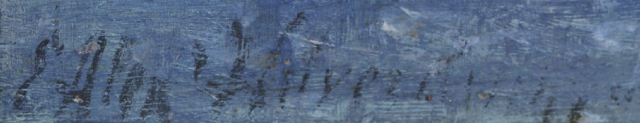 Eduard Alexander Hilverdink signaturen Amsterdamse gracht in de winter (alleen tezamen met pendant)