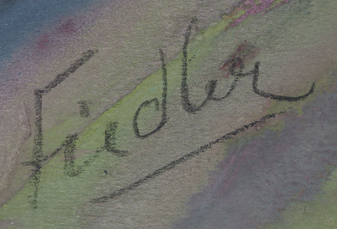 Herbert Fiedler signaturen Man en vrouw in een café