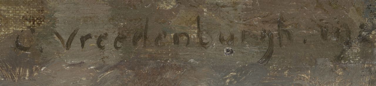 Cornelis Vreedenburgh signaturen Gezicht op de Raamgracht en de Zuiderkerkstoren, Amsterdam