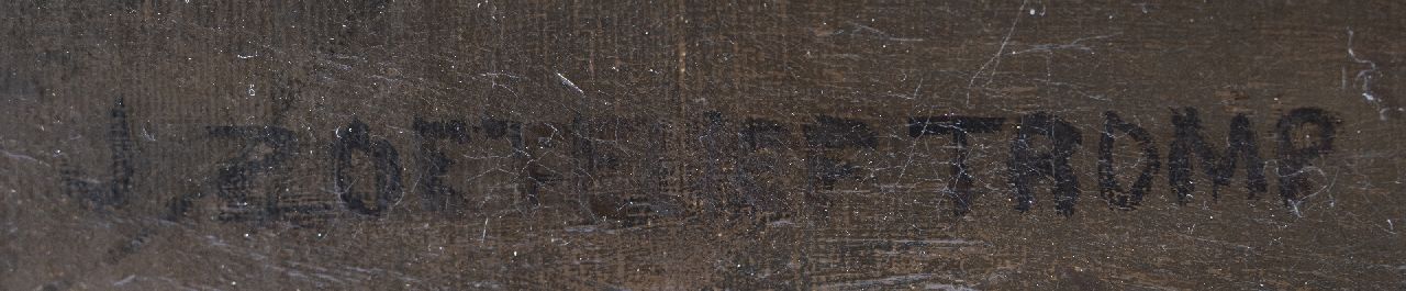 Jan Zoetelief Tromp signaturen De vrouw van de schilder, lezend, met hun hond Billie