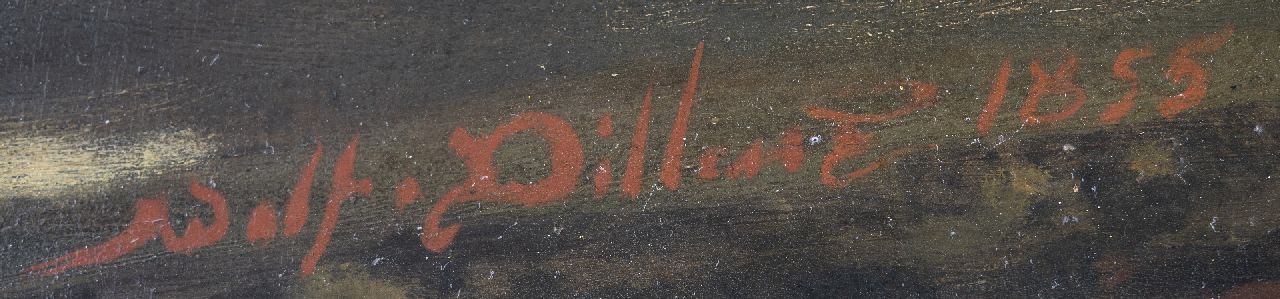 Adolf Dillens signaturen La traversée du pont d'amour