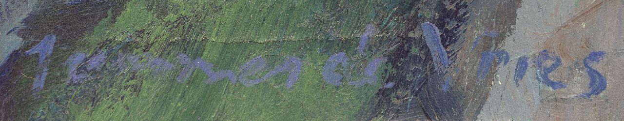 Jannes de Vries signaturen Landschap bij Domodossola, Italië