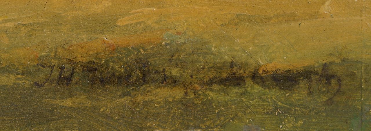 Jan Hendrik Weissenbruch signaturen Landschap met boerderij - schets