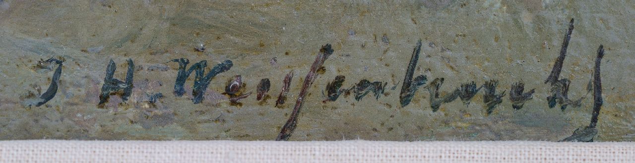 Jan Hendrik Weissenbruch signaturen Visser in een poldervaart