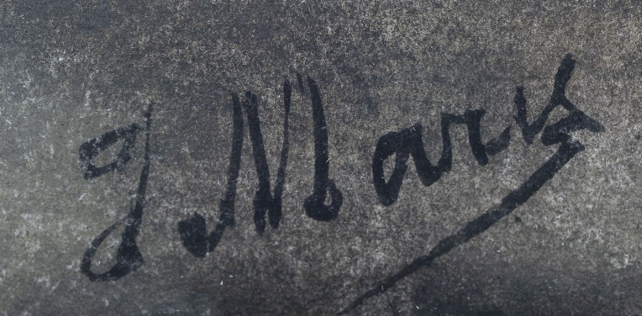 Jacob Maris signaturen Wasvrouwen bij de rivier