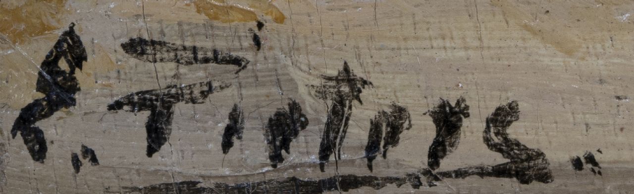 Evert Pieters signaturen Zonnige dag op het strand van Katwijk
