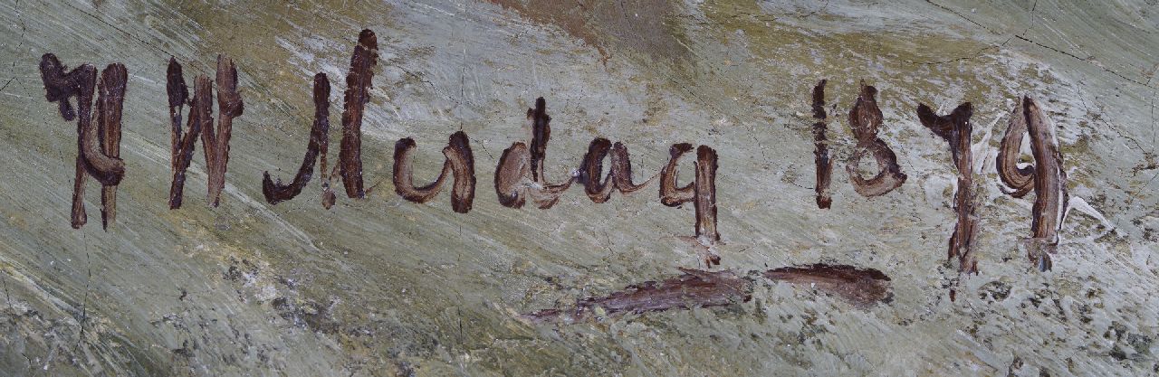 Hendrik Willem Mesdag signaturen Branding met schepen in de verte